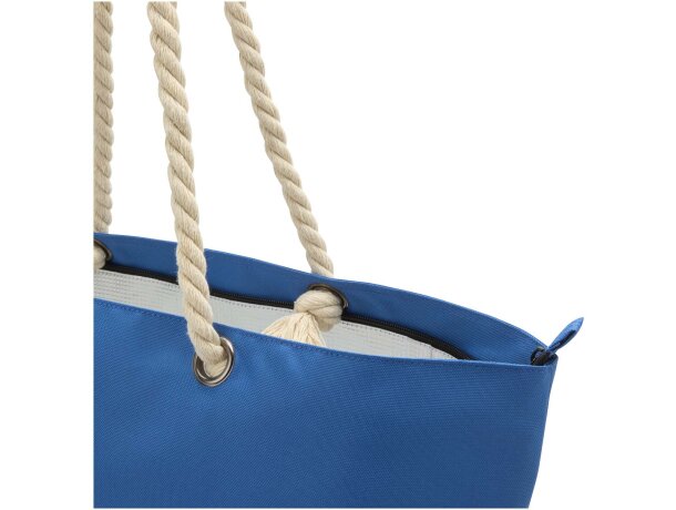 Bolsa playa refrigeradora Panama 23L poliéster reciclado GRS Azul real detalle 25