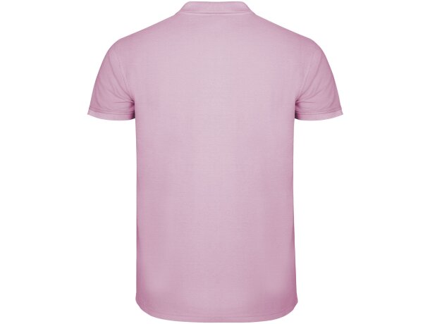 Polo manga corta hombre Star Roly 100% algodón piqué 200 g/m² Rosa claro detalle 70