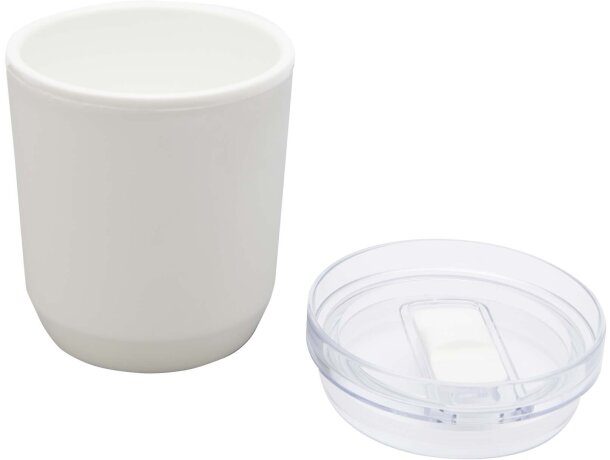 Vaso de doble pared Hudson 180ml plástico reciclado Blanco detalle 4