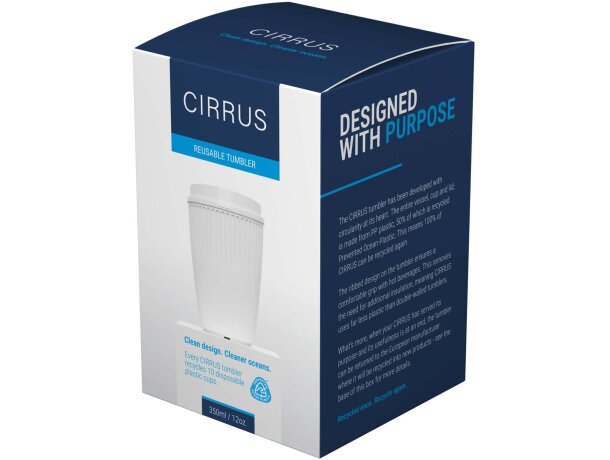 Vaso 350ml Cirrus POP plástico oceánico reciclado con tapa detalle 21