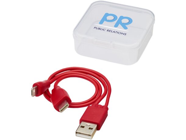Cable de carga reversible 3 en 1 Ario Rojo detalle 1