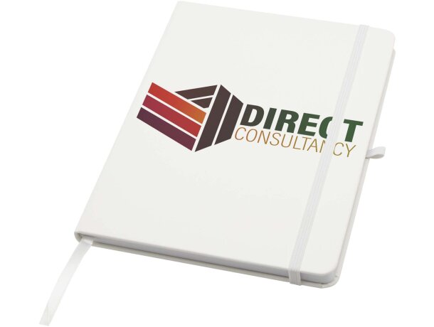 Libreta A5 Teak con tapa dura de tacto suave reciclado Blanco detalle 6