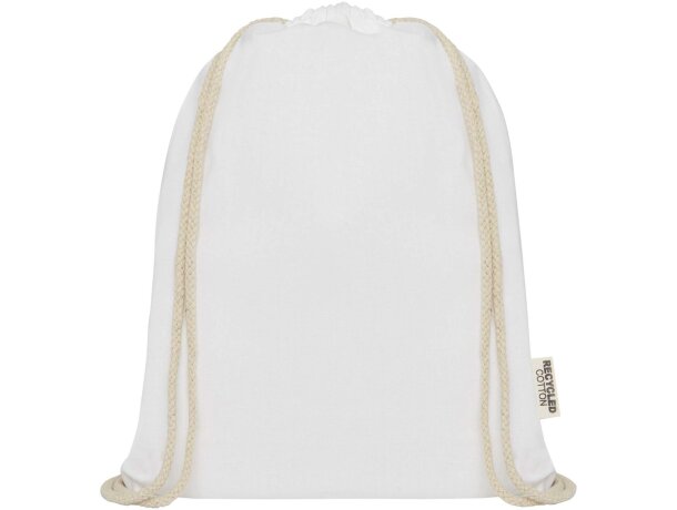 Bolsa con cordón Oregon de algodón reciclado certificado GRS Blanco detalle 18