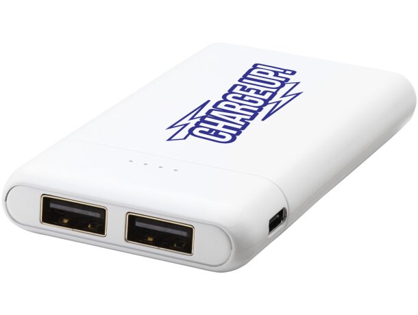 Batería externa 5000 mAh Odyssey con doble salida USB Blanco detalle 2