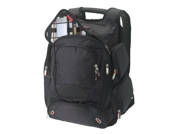 Mochila espaciosa para portátil de 17 pulgadas personalizada negro intenso Mochila espaciosa para portátil de 17 pulgadas personalizada negro intenso