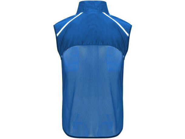 Chaleco running ligero unisex Jannu Roly transpirable Azul real detalle 6