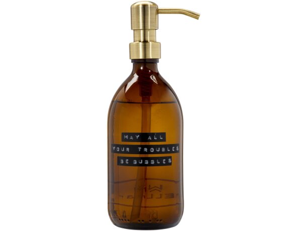 Dispensador jabón Wellmark Bubbles vidrio ámbar 500ml cobre detalle 3