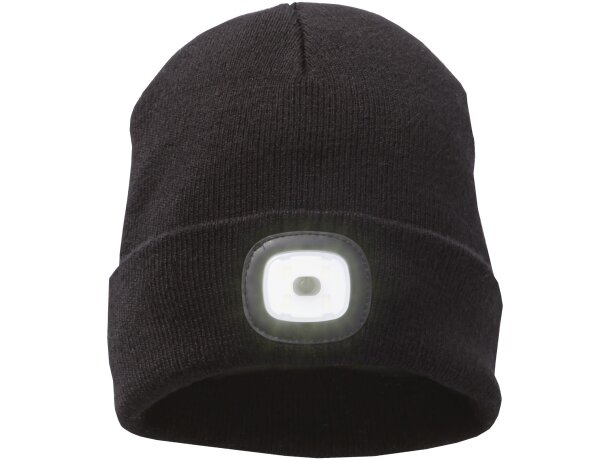 Gorro Mighty acrílico con faro LED extraíble recargable unisex Negro intenso detalle 3