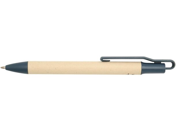 Bolígrafo Liliana de papel de caña de azúcar y ABS reciclado Azul océano detalle 6