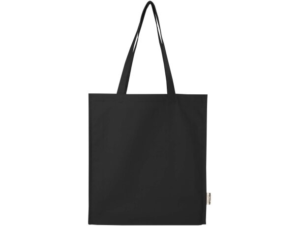 Bolsa tote algodón reciclado GRS con refuerzos Florida 14L Negro intenso detalle 7