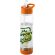 Botella deportiva y ligera con infusor de rosca para fruta 740 ml personalizada barato transparente/naranja