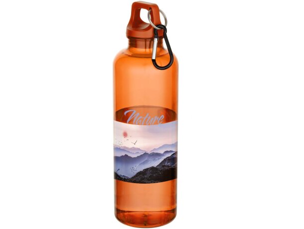 Botella Oregon 750ml PET reciclado certificado RCS con mosquetón Naranja detalle 13