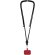 Lanyard regulable Kubi con gancho metálico y cinta de nylon Rojo
