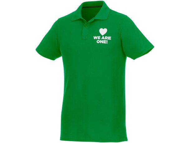 Polo de manga corta para hombre Helios Verde helecho detalle 42