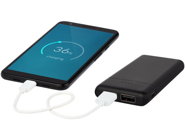 Batería externa 5000 mAh Odyssey con doble salida USB Negro intenso detalle 16