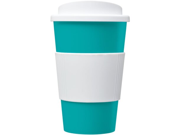 Vaso térmico 350ml con agarradera Americano Azul aqua/blanco detalle 74