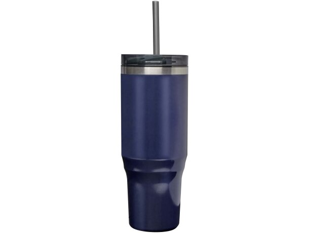 Vaso térmico con pajita Melbourne 1200ml acero reciclado Azul marino detalle 32