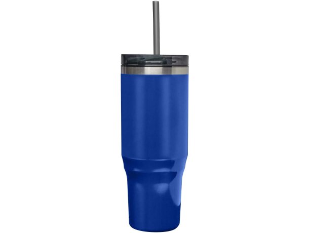 Vaso térmico con pajita Melbourne 1200ml acero reciclado Azul real detalle 44