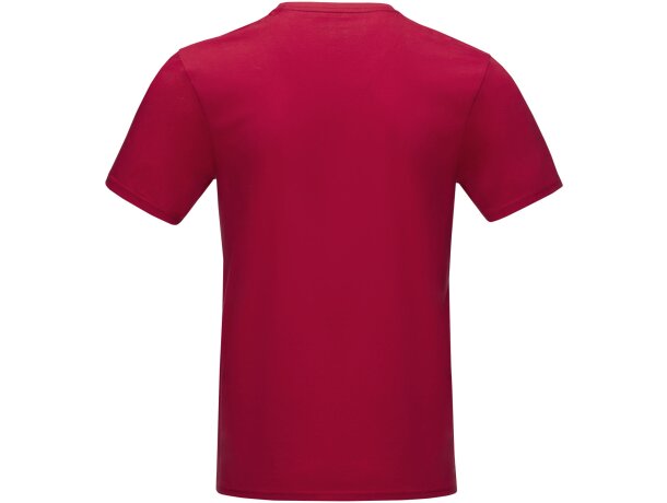 Camiseta orgánica manga corta hombre Azurite Rojo detalle 7