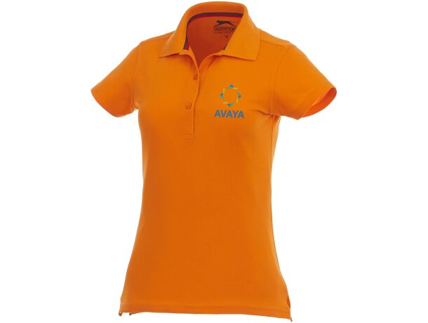 Polo de manga corta de mujer "advantage" Naranja detalle 5