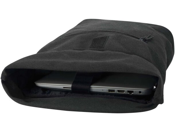 Mochila enrollable 16L con material reciclado certificado GRS Negro intenso detalle 5