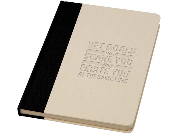 Libreta tapa dura A5 Liliana en rPET y papel caña de azúcar Negro intenso detalle 13