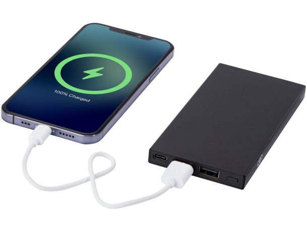 Batería externa Connect de aluminio reciclado con 5000 mAh Negro intenso detalle 6