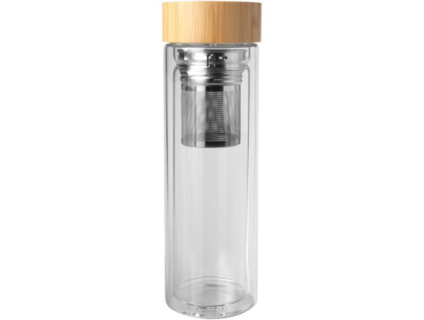 Botella de vidrio borosilicato Bailey 400ml con infusor de té Transparente claro detalle 2