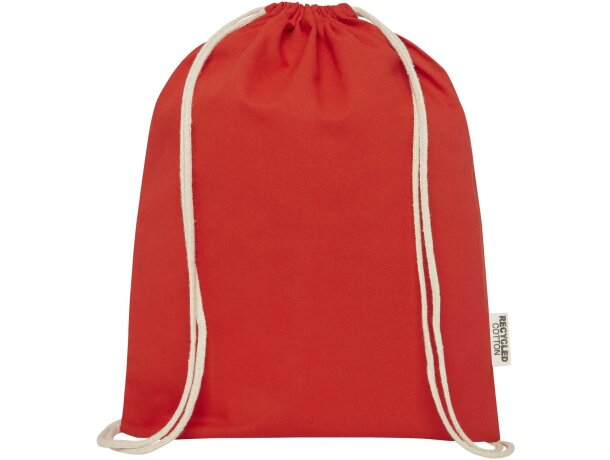 Bolsa con cordón Oregon de algodón reciclado certificado GRS Rojo detalle 14