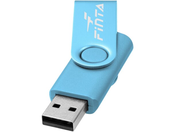 Memoria USB metálica Rotate 4GB con mecanismo rotativo Azul detalle 22