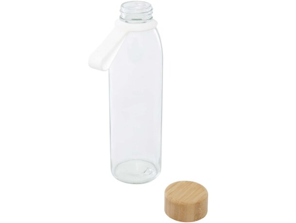 Botella de cristal Porto 500 ml con tapa de bambú Transparente claro detalle 3