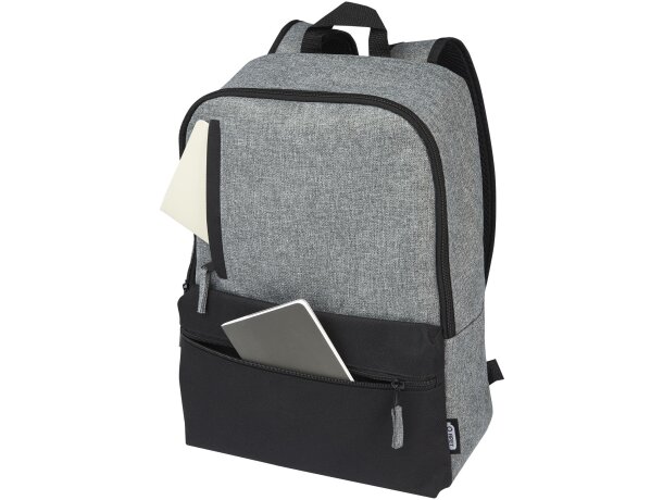 Mochila portátil 15 pulgadas reciclada grs dos tonos reclaim Negro intenso/gris mezcla detalle 6