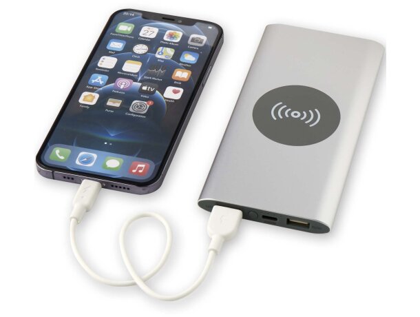 Batería externa inalámbrica Juice 8000 mAh aluminio reciclado Plateado detalle 25