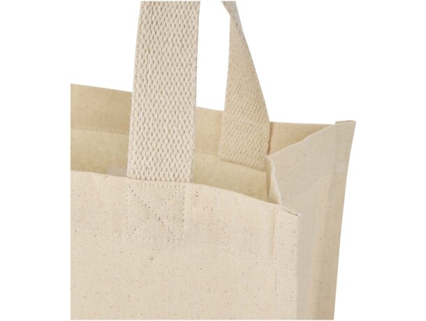 Bolsa tote con fuelle algodón reciclado certificado GRS Odessa Natural detalle 5
