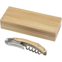 Sacacorchos camarero bambú acero Carmenier natural