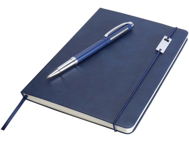 Set libreta A5 y rollerball Legato Elegance certificado RCS Azul océano/azul océano detalle 12