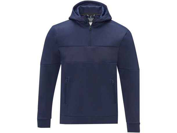 Jersey anorak con capucha y media cremallera hombre Sayan Azul marino detalle 7