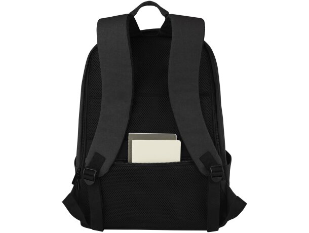 Mochila antirrobo Joey 18L portátil 15,6 lona reciclada GRS Negro intenso detalle 6