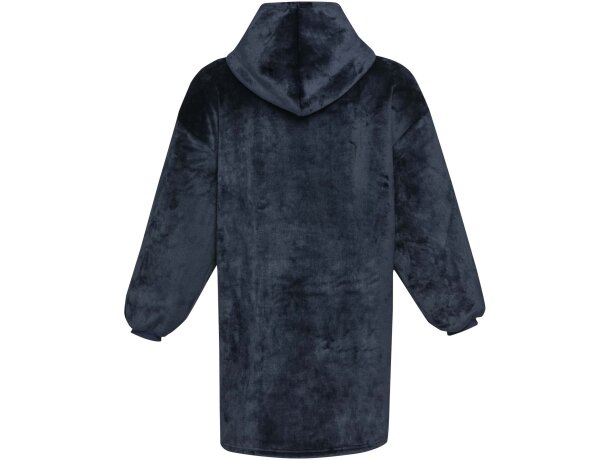 Manta con capucha Denali certificación GRS poliéster reciclado Azul oscuro detalle 8