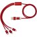 Cable de carga personalizado 100 cm con 5 conectores Versatile Rojo detalle 2