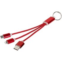 Llavero serigrafiado Metal con cable de carga 3 en 1 para iOS y Android