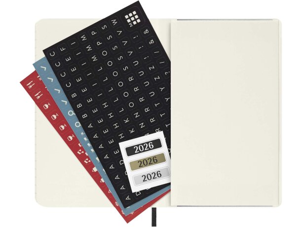 Agenda semanal de bolsillo Moleskine 2026 con tapa blanda Negro intenso detalle 3