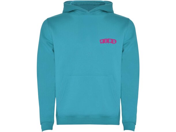Sudadera con capucha infantil Urban Roly bicolor personalizable Azul turquesa detalle 25