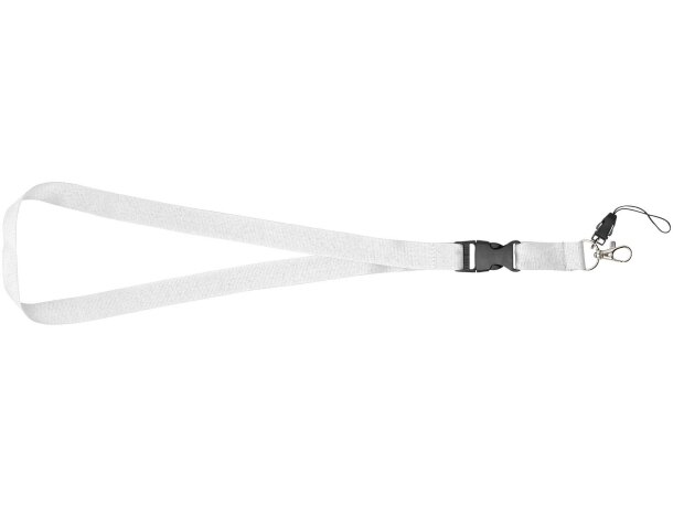 Lanyard con hebilla separable y enganche para móvil Sagan Blanco detalle 5