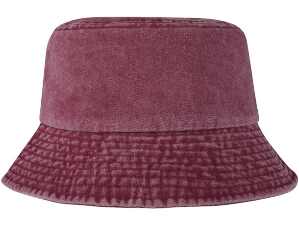 Gorro lavado Mitica con algodón reciclado y acabado vintage Burdeos detalle 5