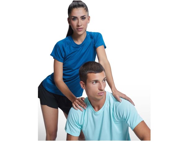 Camiseta deportiva manga corta mujer Bahrain Roly técnica Gris detalle 96