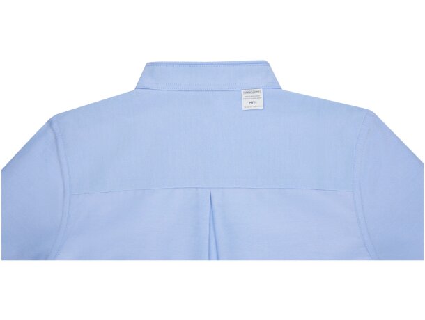 Camisa manga larga mujer Pollux Oxford entallada personalizable Azul claro detalle 9