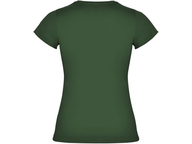 Camiseta mujer manga corta Jamaica Roly 100% algodón entallada Verde botella detalle 46