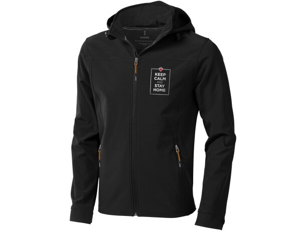 Chaqueta softshell de hombre Langley impermeable transpirable Negro intenso detalle 36