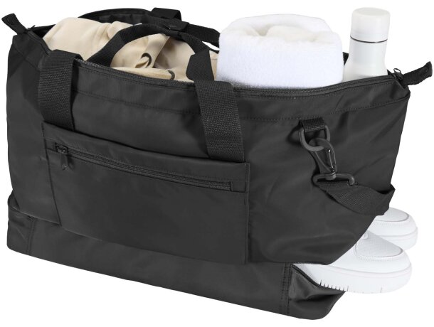 Bolsa de lona reciclada de viaje Trip Aware 42 litros Negro intenso detalle 5